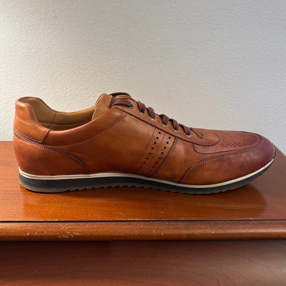 Magnanni Cognac Perforated Leather Sneakers main image 6